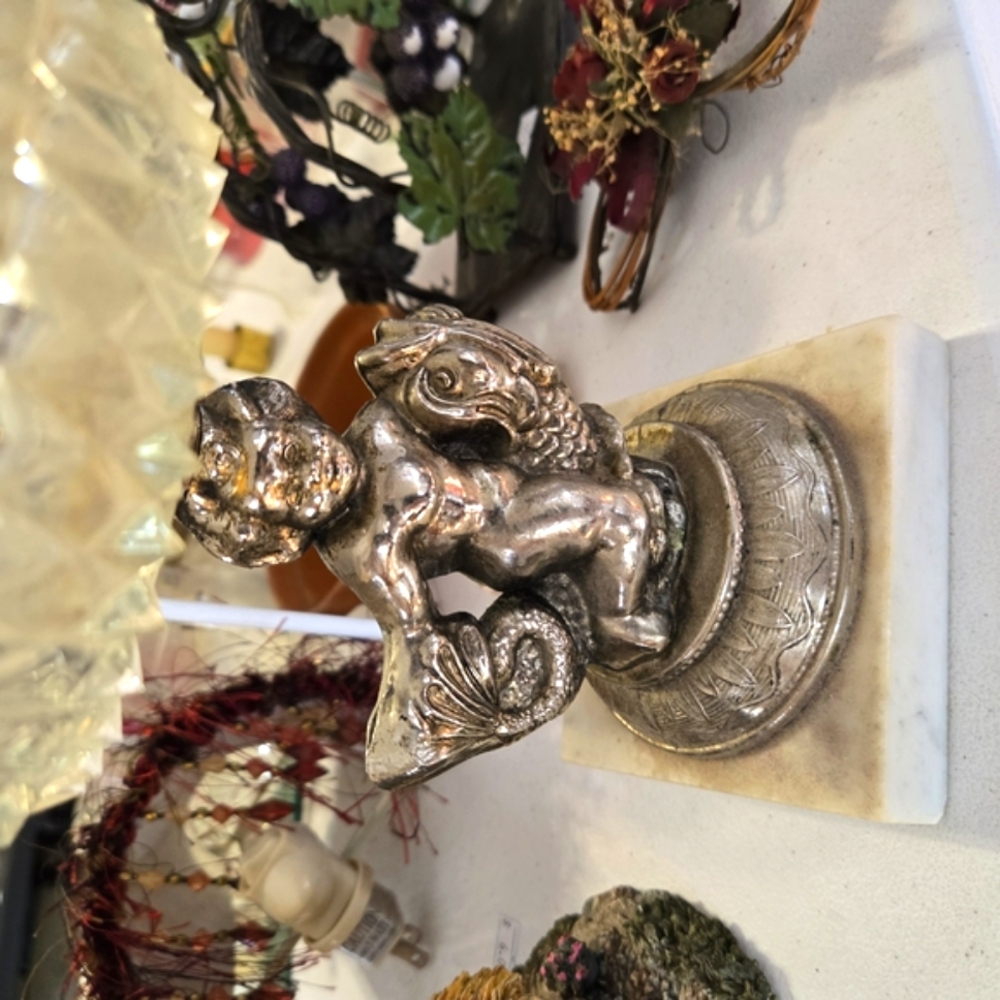 Silver Cherub Figurine